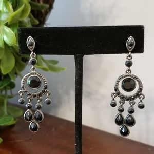 Black dangle earring
